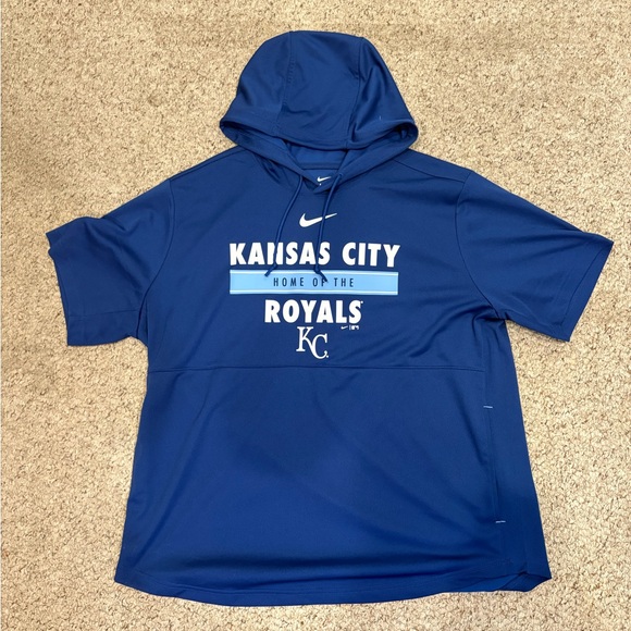 Kansas City Royals Nike Home Team Short Sleeve Performance Hoodie Top - Picture 4 of 7